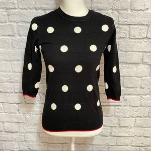 Style Me Petites Polka Dot Sweater Pearl Details